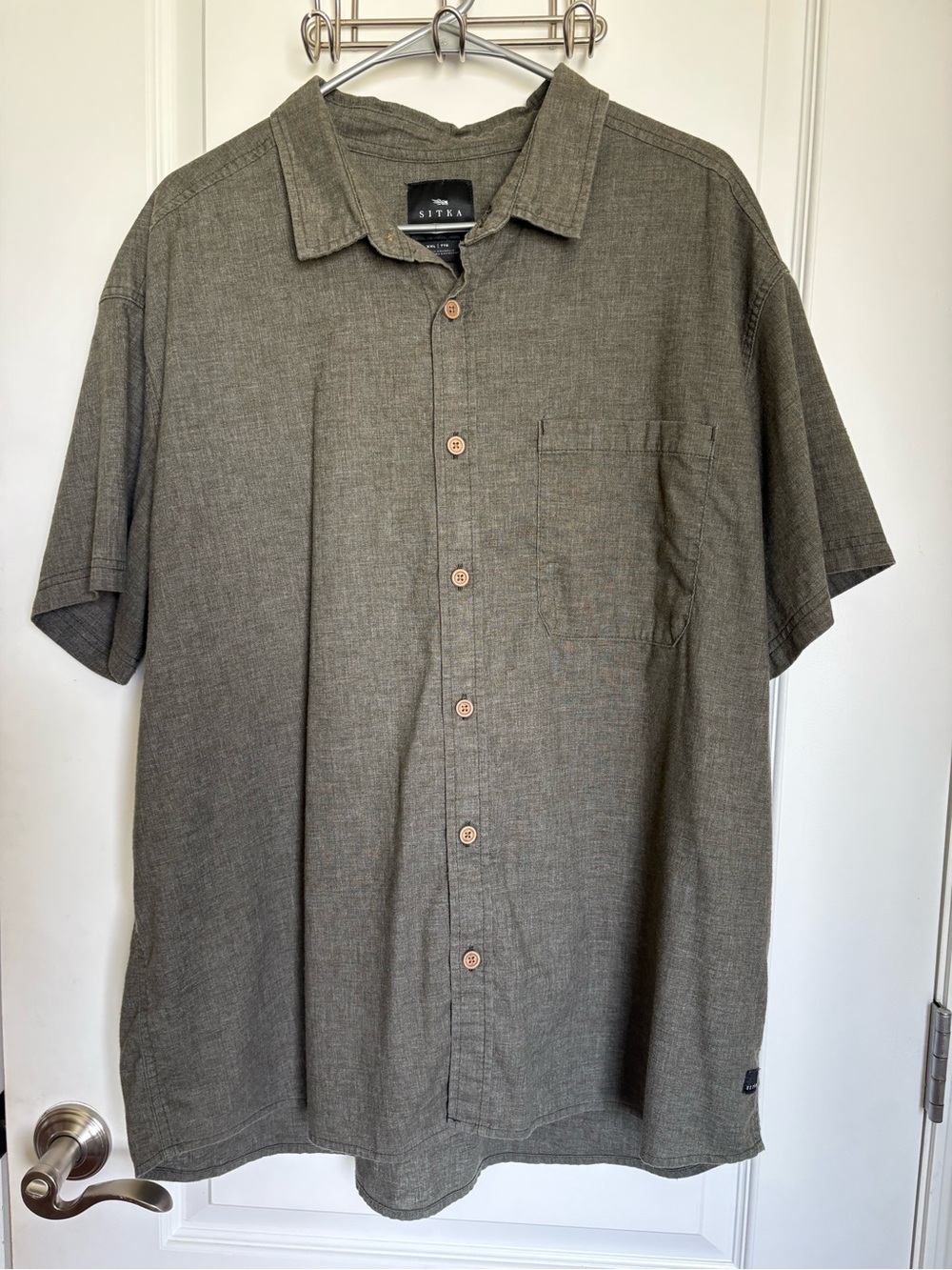 SITKA Ambary SS Shirt 600219 Woodsmoke Men’s XXL Hemp Blend Button-Up